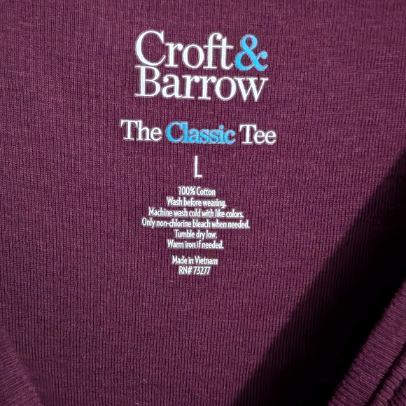Croft & Barrow Essential Long-Sleeve Crewneck Tee Madeira Berry, L (EUC) - Picture 2 of 5